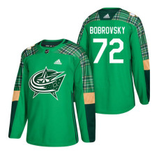 #72 Sergei Bobrovsky 2018 St. Patrick's Day Jersey Green
