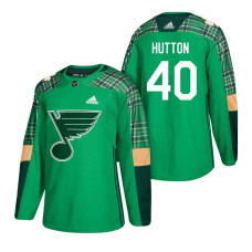 #40 Carter Hutton 2018 St. Patrick's Day Jersey Green