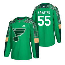 #55 Colton Parayko 2018 St. Patrick's Day Jersey Green
