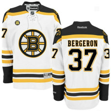 Patrice Bergeron #37 White Milt Schmidt Number 15 Patch Highest-Paid Player Away Premier Jersey
