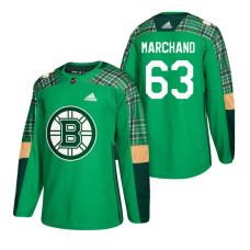 #63 Brad Marchand 2018 St. Patrick's Day Jersey Green