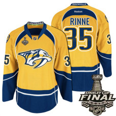 Gold Pekka Rinne #5 Premier Home Jersey With 2017 Stanley Cup Final Patch