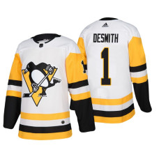 #1 Casey DeSmith Authentic Player White Away jersey