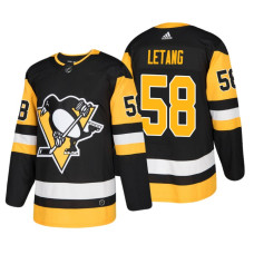 #58 Kris Letang Home Authentic Player Black jersey