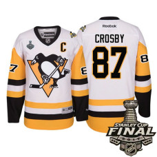 #87 Sidney Crosby White 2017 Stanley Cup Final Patch Away Premier Jersey