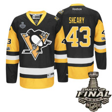 Black Conor Sheary #43 2017 Stanley Cup Final Patch And Anniversary Patch Jersey