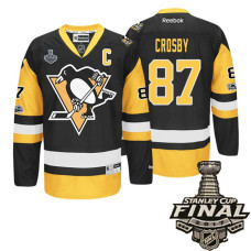 Black Sidney Crosby #87 2017 Stanley Cup Final Patch And Anniversary Patch Jersey