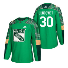 #30 Henrik Lundqvist 2018 St. Patrick's Day Jersey Green