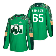 #65 Erik Karlsson 2018 St. Patrick's Day Green Jersey
