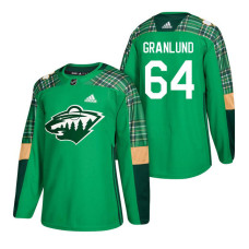 #64 Mikael Granlund 2018 St. Patrick's Day Jersey Green