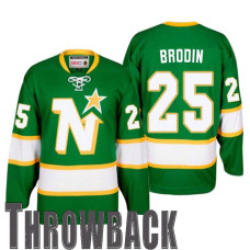 #25 Jonas Brodin Green Minnesota North Star 1967 Throwback Jersey
