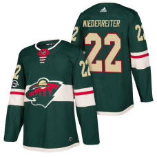 #22 Nino Niederreiter Green 2018 New Season Home Authentic Jersey With Anniversary Patch