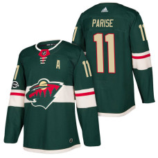 #11 Zach Parise Green 2018 New Season Home Authentic Jersey With Anniversary Patch