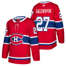 #27 Alex Galchenyuk Red 2018 New Season Home Authentic Jersey With Anniversary Patch