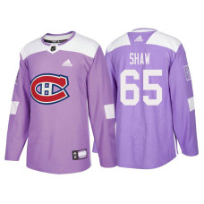 #65 Andrew Shaw Purple 2018 Authentic Hockey Fights Cancer Jersey