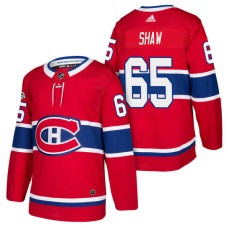 #65 Andrew Shaw Red 2018 New Season Home Authentic Jersey With Anniversary Patch