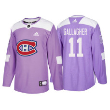 #11 Brendan Gallagher Purple 2018 Authentic Hockey Fights Cancer Jersey