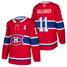 #11 Brendan Gallagher Red 2018 New Season Home Authentic Jersey With Anniversary Patch