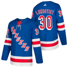 #30 Henrik Lundqvist Royal 2018 New Season Home Authentic Jersey With Anniversary Patch