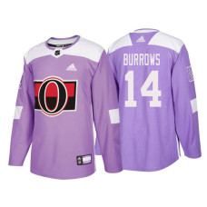 #14 Alexandre Burrows Purple 2018 Authentic Hockey Fights Cancer Jersey