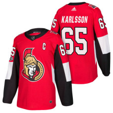 #65 Erik Karlsson Red 2018 New Season Home Authentic Jersey With Anniversary Patch
