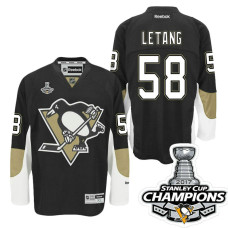 #58 Kris Letang Black Stanley Cup Champions Home Throwback Jersey