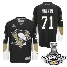 #71 Evgeni Malkin Black Stanley Cup Champions Home Throwback Jersey