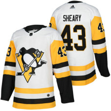 #43 Conor Sheary White 2018 Season Authentic Team Away Jersey
