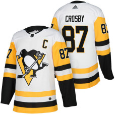 #87 Sidney Crosby White 2018 Season Authentic Team Away Jersey