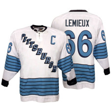 Mario Lemieux #66 White First Of Three Historic Throwback Jersey