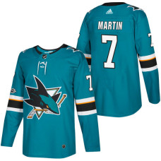 #7 Paul Martin Teal 2018 New Season Home Authentic Jersey With Anniversary Patch