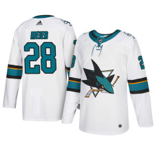 #28 White Authentic Away Timo Meier Jersey