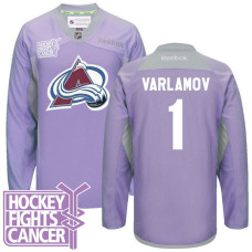 Semyon Varlamov #1 Purple Hockey Fights Cancer Jersey