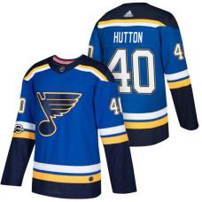 #40 Carter Hutton Blue 2018 New Season Home Authentic Jersey With Anniversary Patch