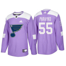 #55 Colton Parayko Purple Hockey Fights Cancer Authentic Jersey
