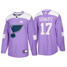#17 Jaden Schwartz Purple Hockey Fights Cancer Authentic Jersey