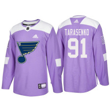 #91 Vladimir Tarasenko Purple Hockey Fights Cancer Authentic Jersey