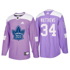 #34 Auston Matthews Purple Hockey Fights Cancer Authentic Jersey