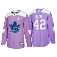#42 Tyler Bozak Purple Hockey Fights Cancer Authentic Jersey