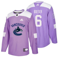 #6 Brock Boeser Purple Hockey Fights Cancer Authentic Jersey