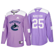 #25 Jacob Markstrom Purple Hockey Fights Cancer Authentic Jersey