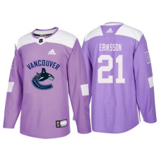 #21 Loui Eriksson Purple Hockey Fights Cancer Authentic Jersey