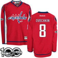 #8 Alex Ovechkin Red 2017 Anniversary Patch Player Jersey