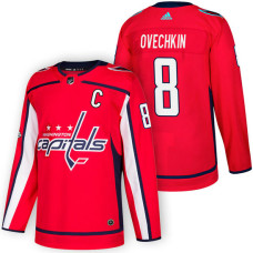 #8 Alex Ovechkin Red 2018 New Season Home Authentic Jersey With Anniversary Patch
