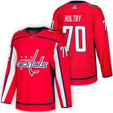 #70 Braden Holtby Red 2018 New Season Home Authentic Jersey With Anniversary Patch