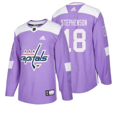 #18 Chandler Stephenson Purple Hockey Fights Cancer Authentic Jersey
