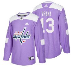 #13 Jakub Vrana Purple Hockey Fights Cancer Authentic Jersey