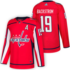 #19 Nicklas Backstrom Red 2018 New Season Home Authentic Jersey With Anniversary Patch
