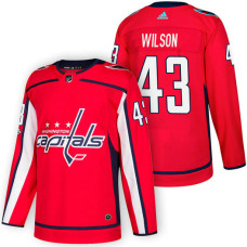 #43 Tom Wilson Red 2018 New Season Home Authentic Jersey With Anniversary Patch