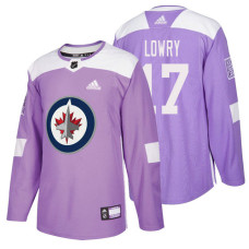 #17 Adam Lowry Purple Hockey Fights Cancer Authentic Jersey